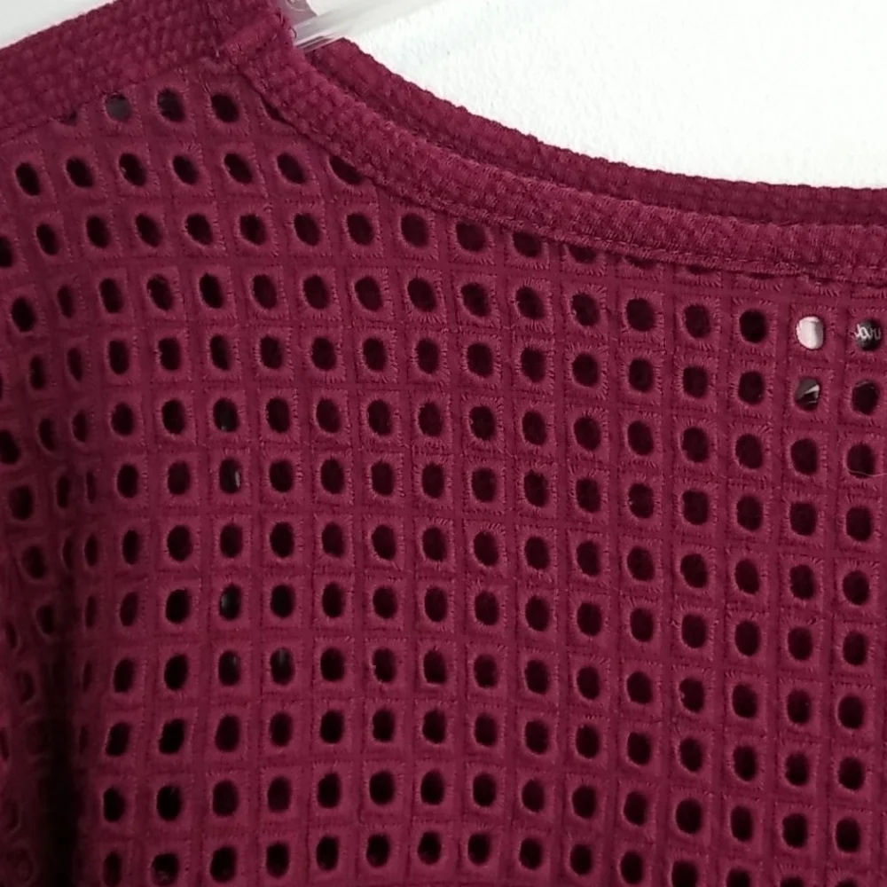 Anthropologie Olanda burgundy tassels top xs